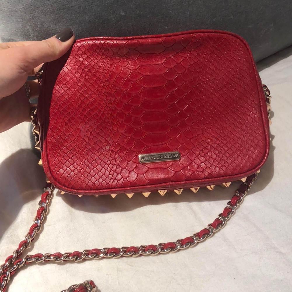 Rebecca minkoff red crossbody with studs